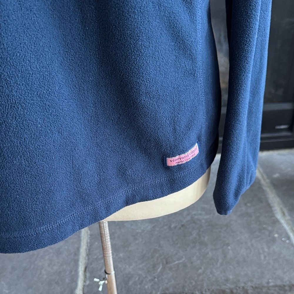 Vineyard Vines Women's Navy Fleece Turtleneck Sweater - Picture 5 of 9